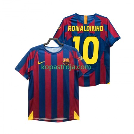 Billiga Fotbollströjor FC Barcelona RONALDINHO 10 Champions League 2006 Retro Hemma tröja 2005 Kortärmad